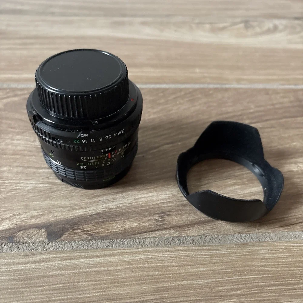 Pentax Sigma Mini-wide 28mm F/2.8 Manual Lens Md Mount Made In Japan W/ Hood